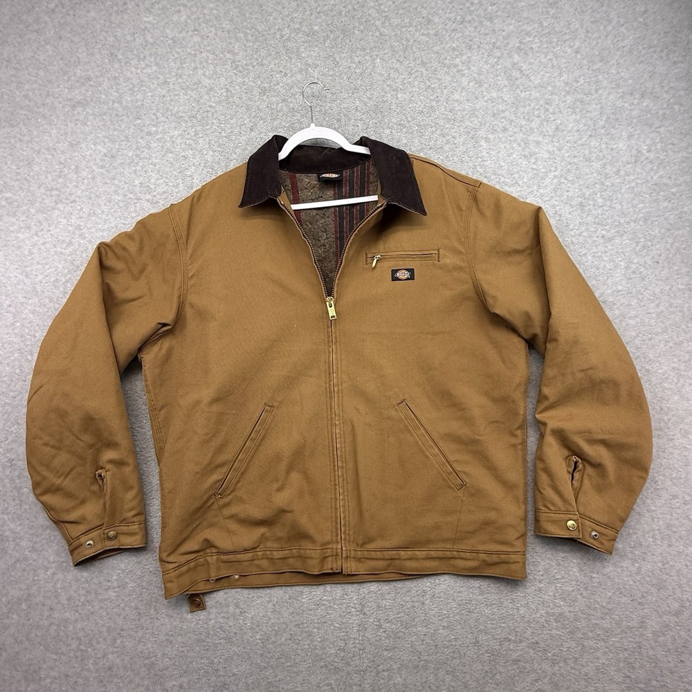 Dickies Detroit Style Blanket Lined Duck Canvas Work Jacket Size XL Vintage 90s